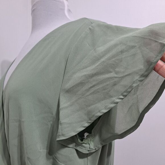 Lulus Lost In The Moment Boho Party Sage Brush Maxi Dress In Green Sz 1XL NWT - Picture 11 of 14